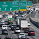 Heavy traffic traveling northbound on Interstate 75 in Forrest Park, south of Atlanta. (Image: AP)